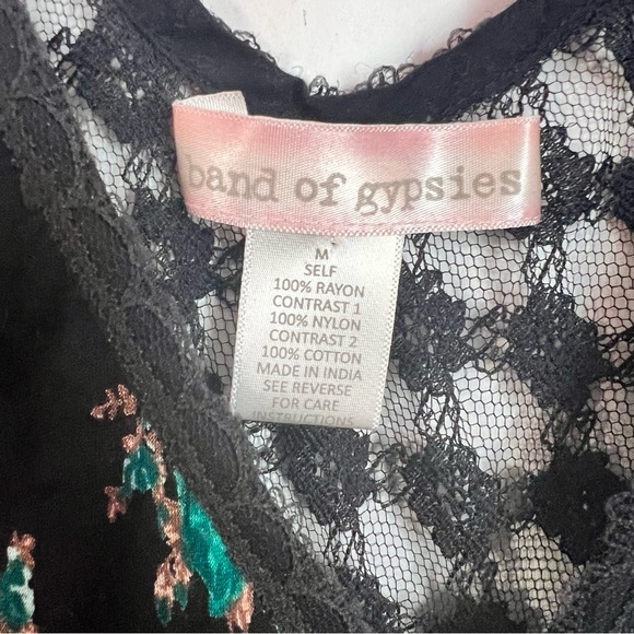 Band of Gypsies Dress SZ M BLK/Teal Lace 90s/Y2K Boho Fairy Whimsygoth Coquette - Picture 6 of 10